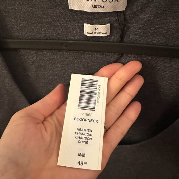 Aritzia Contour Scoopneck Longsleeve in Heather Charcoal (Grey) size Medium - Picture 4 of 4